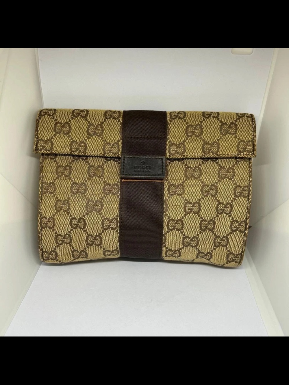 Gucci Beige and Brown GG Canvas Toiletry Pouch